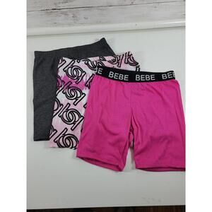 Bebe Girls Bike Shorts 3 Pack Size 10/12 Medium NEW Activewear
